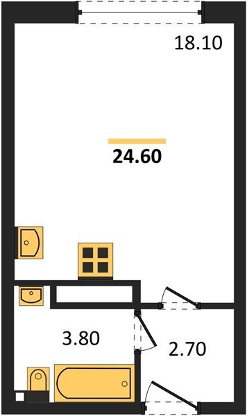 Фото №1: Студия 24 м² - Краснодар, жилой комплекс Самолёт-6