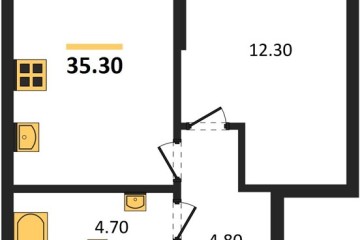 Фото №1: 1-комнатная квартира 35 м² - Краснодар, мкр. Прикубанский внутригородской округ, 