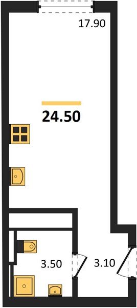 Фото №1: Студия 24 м² - Краснодар, квартал Самолёт, жилой комплекс Самолёт-7, мкр. Прикубанский внутригородской округ