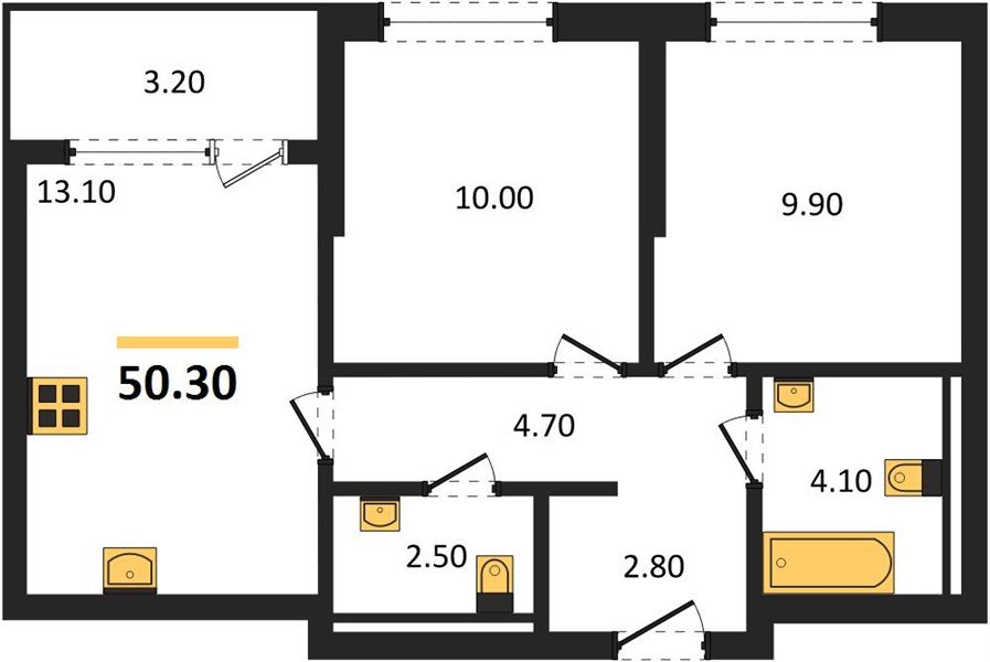 Фото №1: 2-комнатная квартира 50 м² - Краснодар, Прикубанский внутригородской округ, квартал Самолёт, мкр. жилой комплекс Самолёт-7