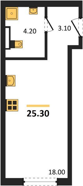 Фото №1: Студия 25 м² - Краснодар, Прикубанский внутригородской округ, квартал Самолёт, мкр. жилой комплекс Самолёт-7