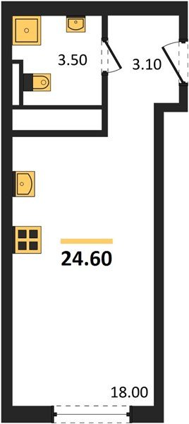 Фото №1: Студия 24 м² - Краснодар, Прикубанский внутригородской округ, квартал Самолёт, мкр. жилой комплекс Самолёт-7