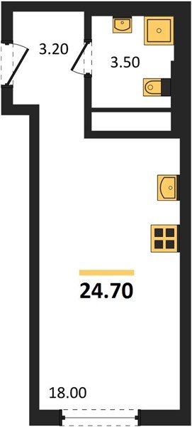 Фото №1: Студия 24 м² - Краснодар, Прикубанский внутригородской округ, квартал Самолёт, мкр. жилой комплекс Самолёт-7