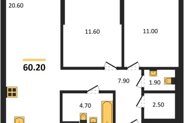 Фото №1: 2-комнатная квартира 60 м² - Краснодар, мкр. жилой комплекс Самолёт-7, 
