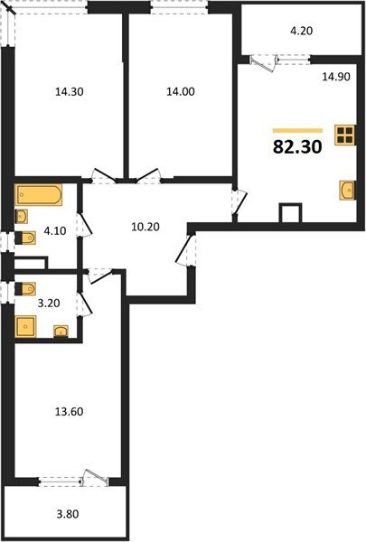 Фото №1: 3-комнатная квартира 82 м² - Краснодар, мкр. Прикубанский внутригородской округ