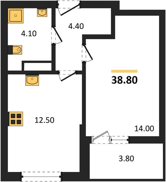 Фото №1: 1-комнатная квартира 38 м² - Краснодар, мкр. Прикубанский внутригородской округ