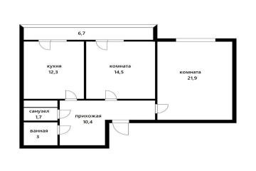 Фото №2: 2-комнатная квартира 72 м² - Краснодар, мкр. Черёмушки, ул. Селезнёва, 4/13к1