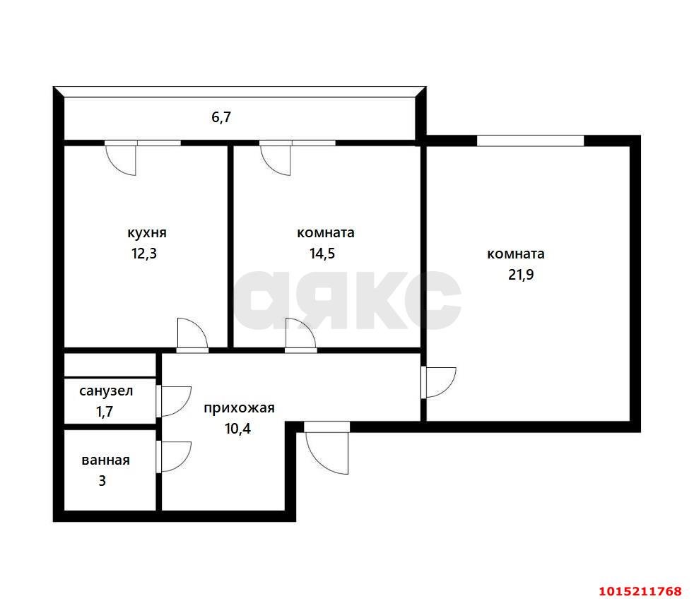 Фото №2: 2-комнатная квартира 72 м² - Краснодар, жилой комплекс Ставропольский, ул. Селезнёва, 4/13к1