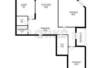 Фото №3: 3-комнатная квартира 81 м² - Краснодар, мкр. жилой комплекс Зеленодар, ул. Садовое Кольцо, 13
