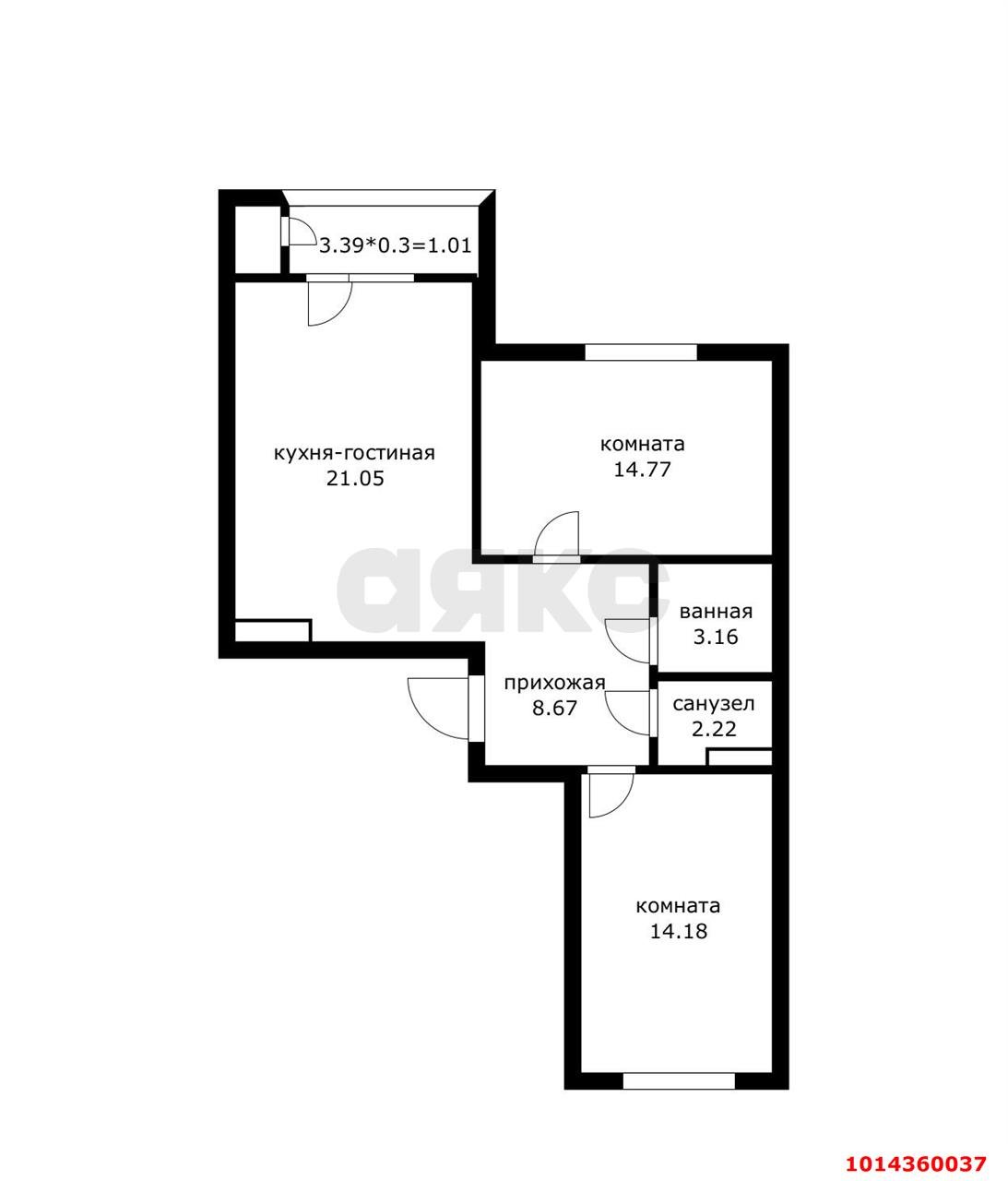 Фото №5: 2-комнатная квартира 65 м² - Краснодар, жилой комплекс Мой Город, ул. Западный Обход, 39