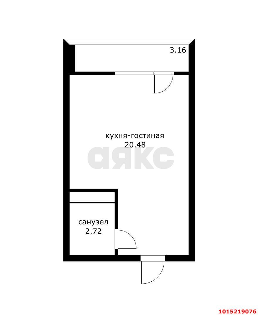 Фото №11: Студия 23 м² - Краснодар, Славянский, ул. Заполярная, 37к1