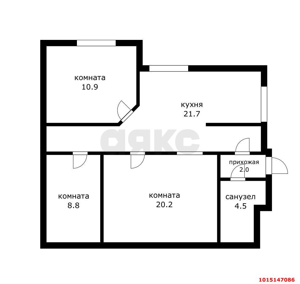Фото №1: 3-комнатная квартира 68 м² - Яблоновский, ул. Железнодорожная, 17/1