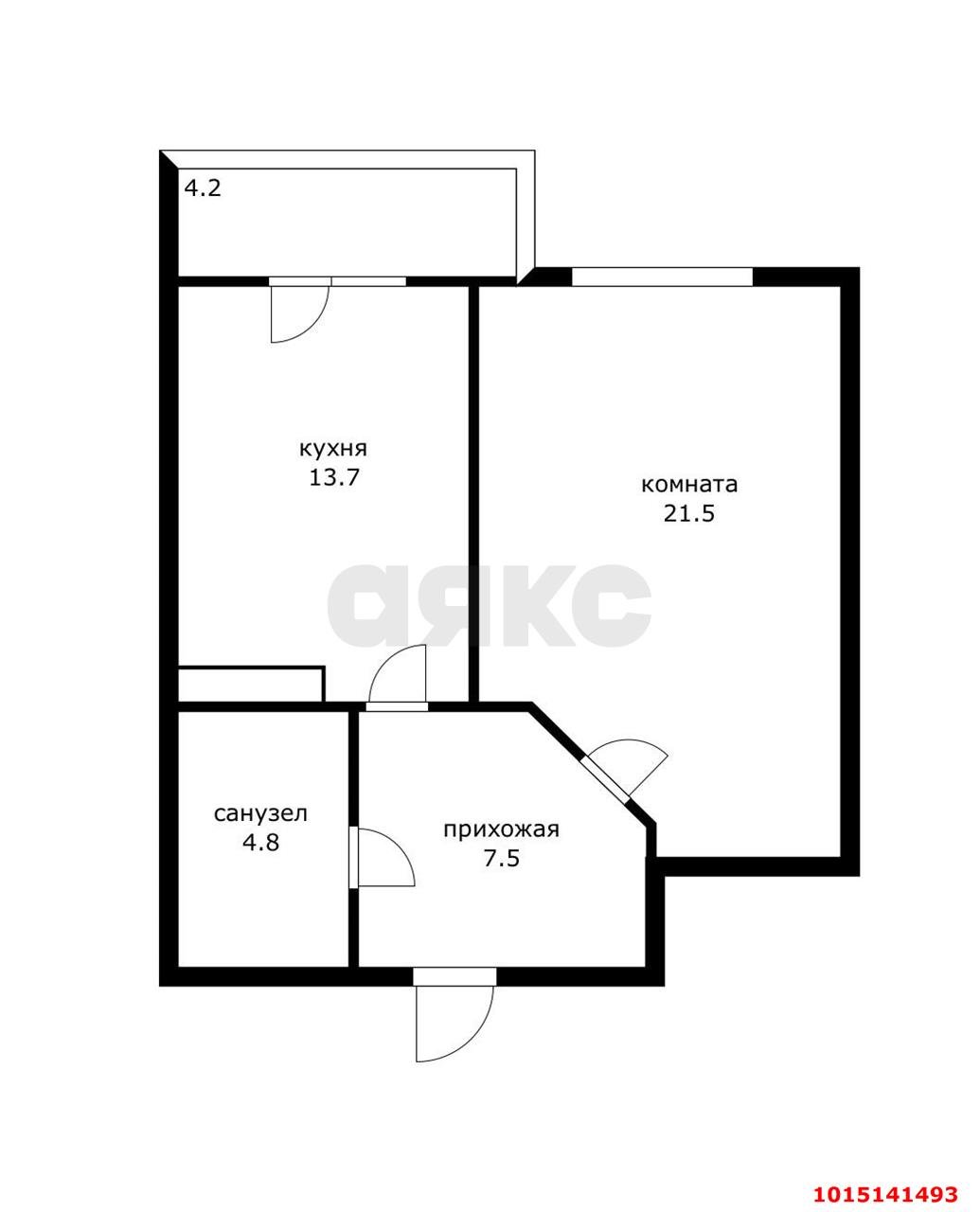 Фото №8: 1-комнатная квартира 51 м² - Краснодар, Фестивальный