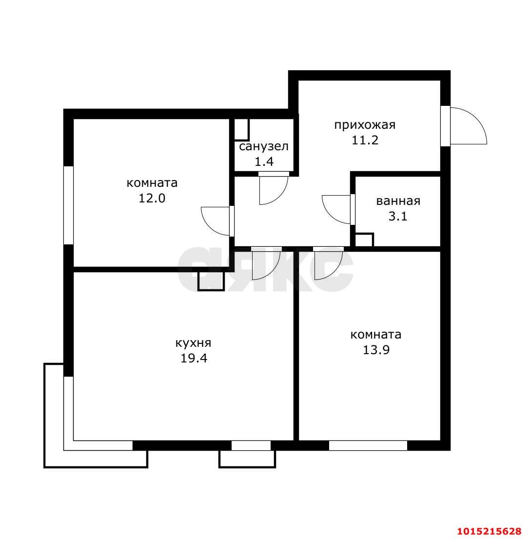 Фото №19: 2-комнатная квартира 61 м² - Краснодар, жилой комплекс Самолёт-6, ул. Ивана Беличенко, 90