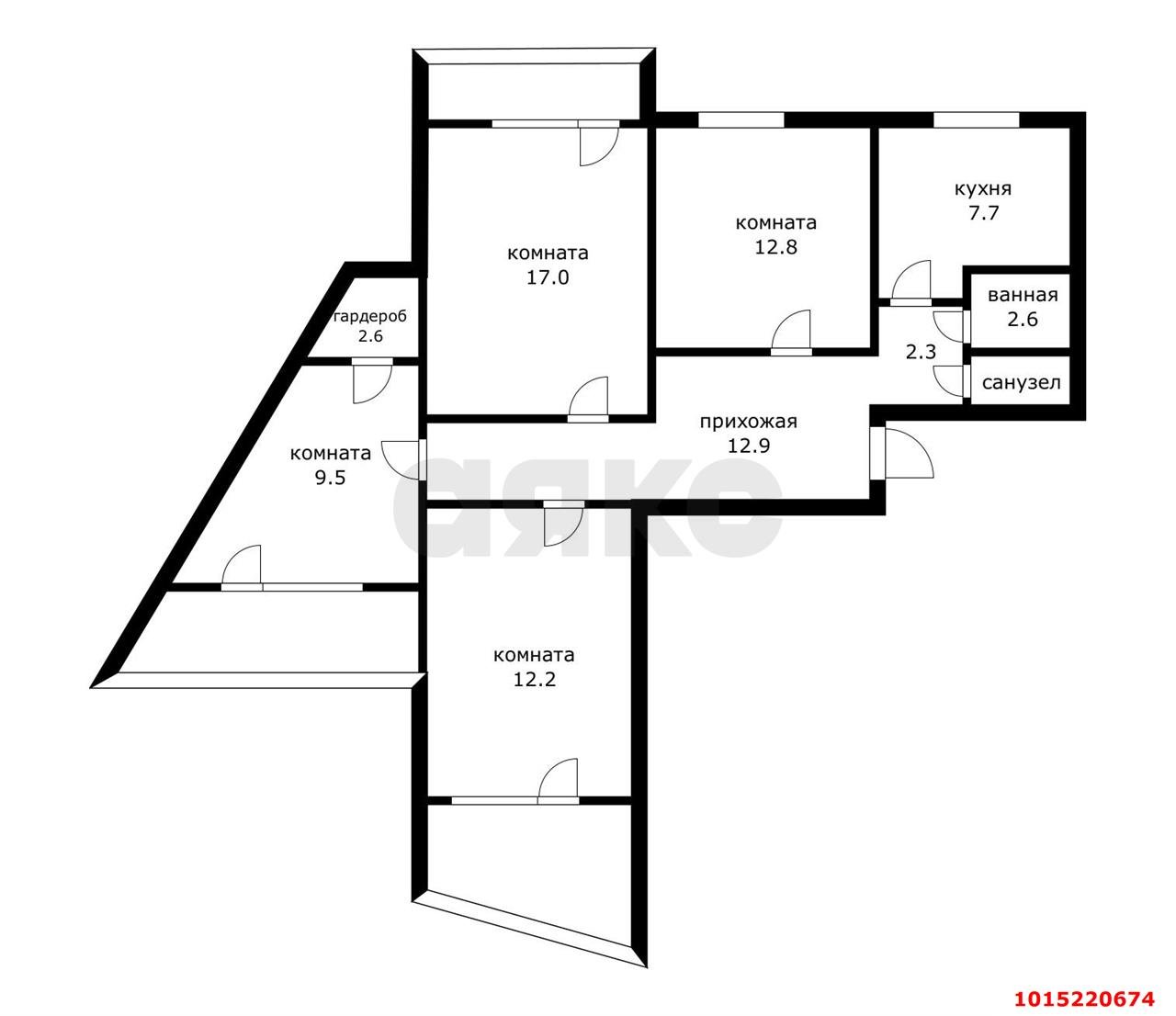 Фото №3: 4-комнатная квартира 95 м² - Краснодар, Завод Измерительных Приборов, ул. имени 40-летия Победы, 43
