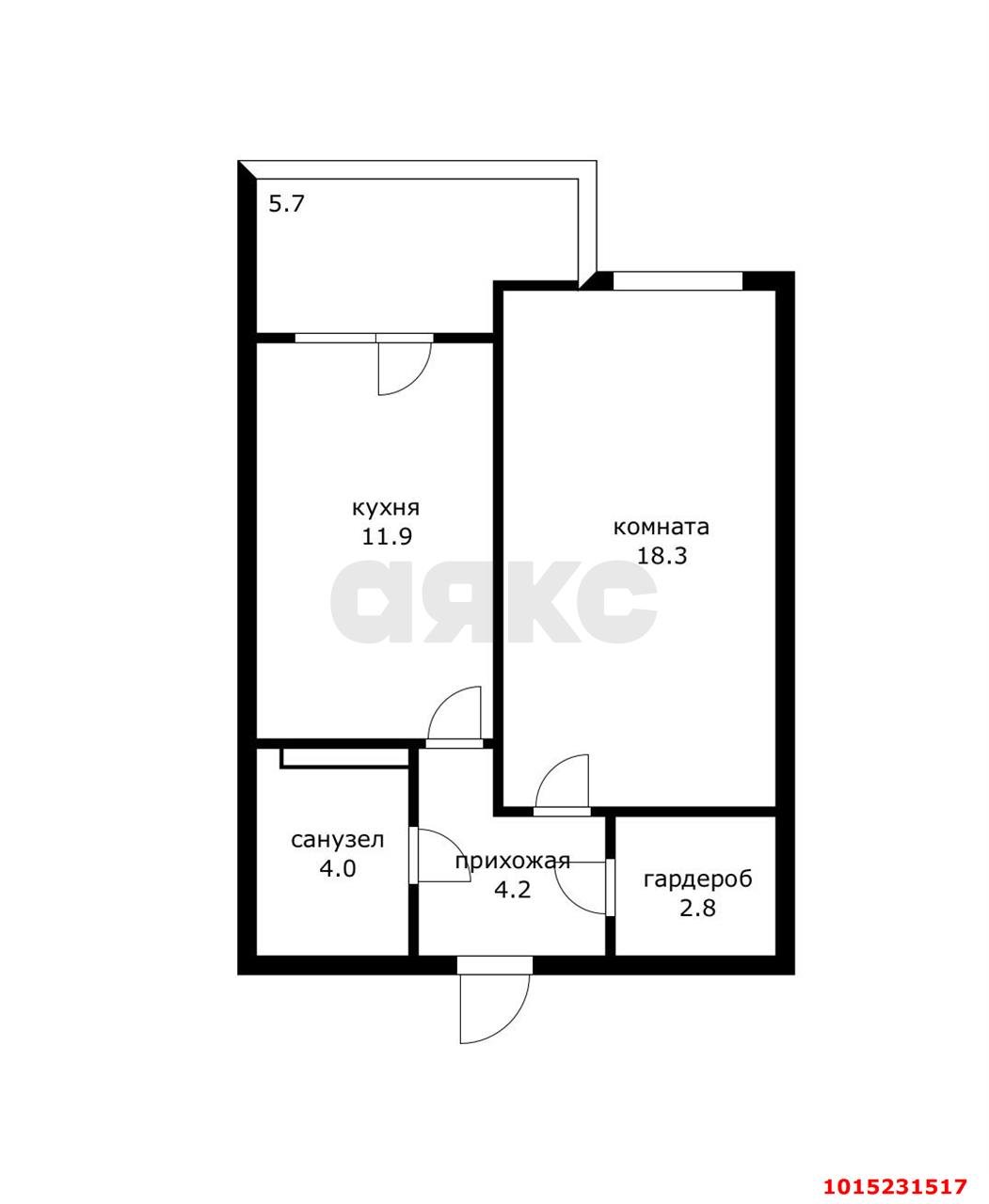 Фото №13: 1-комнатная квартира 41 м² - Краснодар, жилой комплекс Дуэт, ул. Душистая, 77