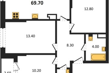 Фото №1: 3-комнатная квартира 69 м² - Краснодар, мкр. Догма Парк, ул. Марины Цветаевой, 33