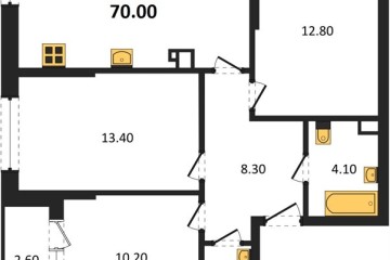 Фото №1: 3-комнатная квартира 70 м² - Краснодар, мкр. Догма Парк, ул. Марины Цветаевой, 33