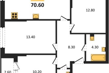 Фото №1: 3-комнатная квартира 70 м² - Краснодар, мкр. Догма Парк, ул. Марины Цветаевой, 33