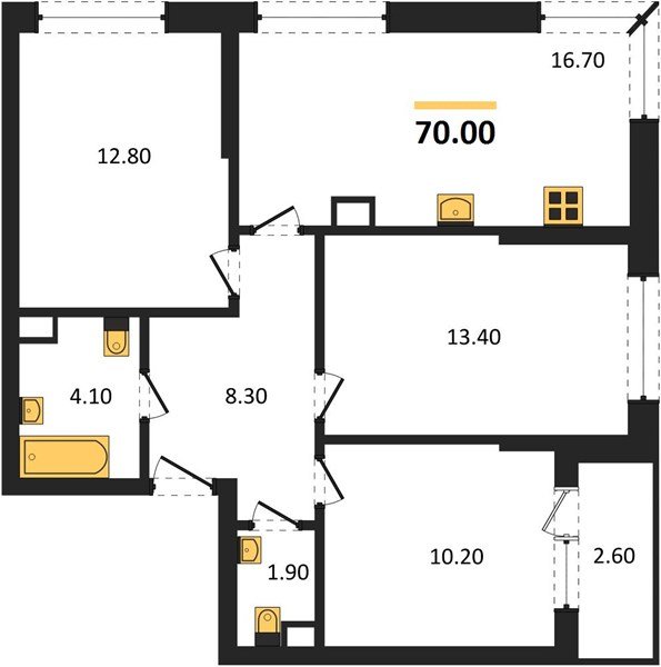 Фото №1: 3-комнатная квартира 70 м² - Краснодар, Прикубанский внутригородской округ, мкр. Догма Парк, ул. Марины Цветаевой, 33