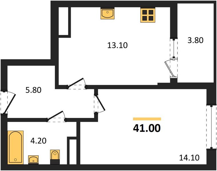 Фото №1: 1-комнатная квартира 41 м² - Краснодар, мкр. Прикубанский внутригородской округ