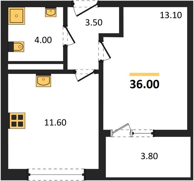 Фото №1: 1-комнатная квартира 36 м² - Краснодар, мкр. Прикубанский внутригородской округ
