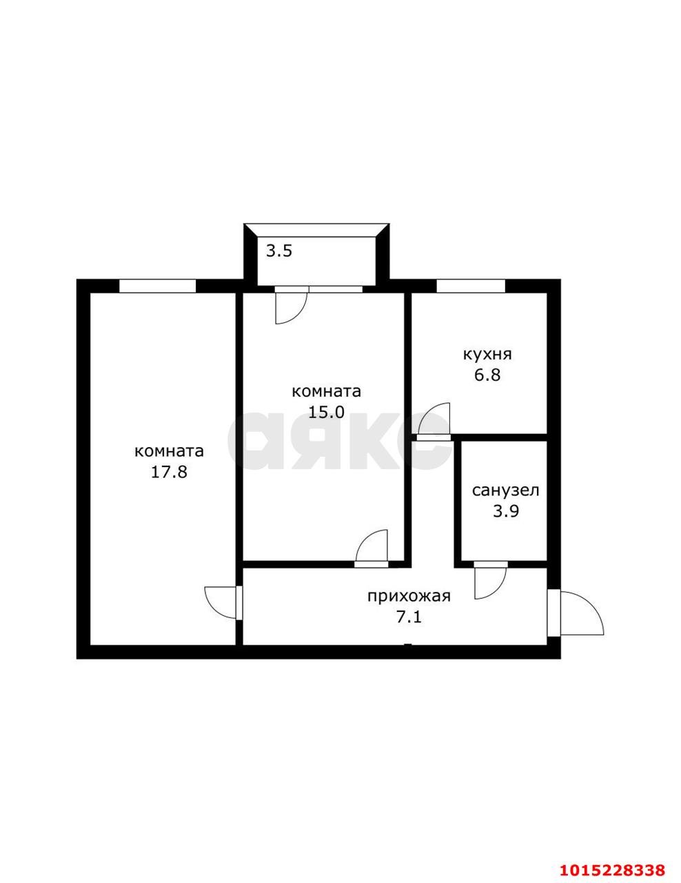 Фото №15: 2-комнатная квартира 49 м² - Яблоновский, ул. Пушкина, 19