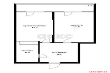 Фото №2: 1-комнатная квартира 44 м² - Знаменский, мкр. Родные Просторы, ул. Природная, 10Б