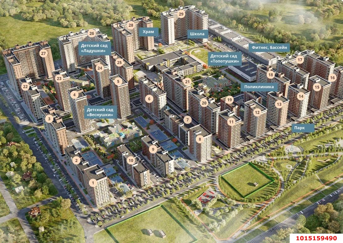 Фото №16: 1-комнатная квартира 44 м² - Знаменский, Родные Просторы, ул. Природная, 10Б