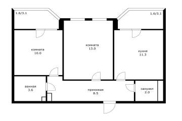 Фото №2: 2-комнатная квартира 47 м² - Краснодар, мкр. жилой комплекс Спортивная Деревня, ул. имени Генерала Корнилова, 14