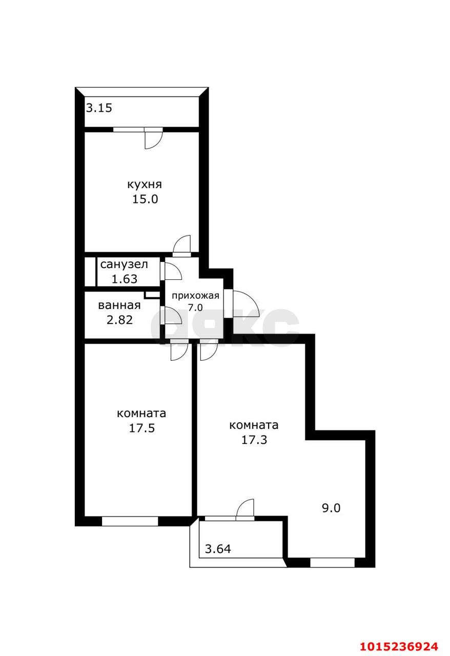 Фото №2: 2-комнатная квартира 76 м² - Краснодар, коттеджный  Австрия, ул. Командорская, 2к5