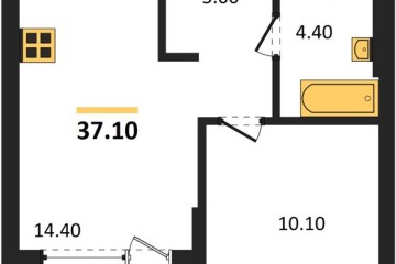 Фото №1: 1-комнатная квартира 37 м² - Краснодар, мкр. жилой комплекс Самолёт-7, 