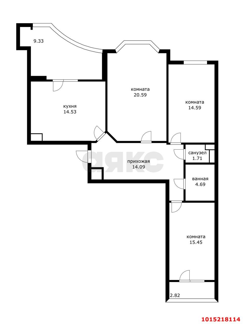 Фото №38: 3-комнатная квартира 97 м² - Краснодар, жилой комплекс Черёмушки, ул. Кубанская, 45к1