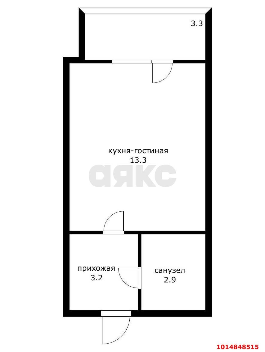 Фото №18: Студия 22 м² - Новая Адыгея, жилой комплекс Дарград, ул. Тургеневское шоссе, 33/2к32