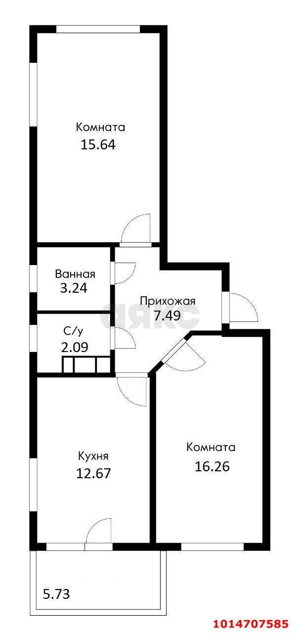 Фото №16: 2-комнатная квартира 63 м² - Краснодар, Прикубанский внутригородской округ, Славянский, мкр. Светлоград, ул. Красных Партизан, 1/4к7