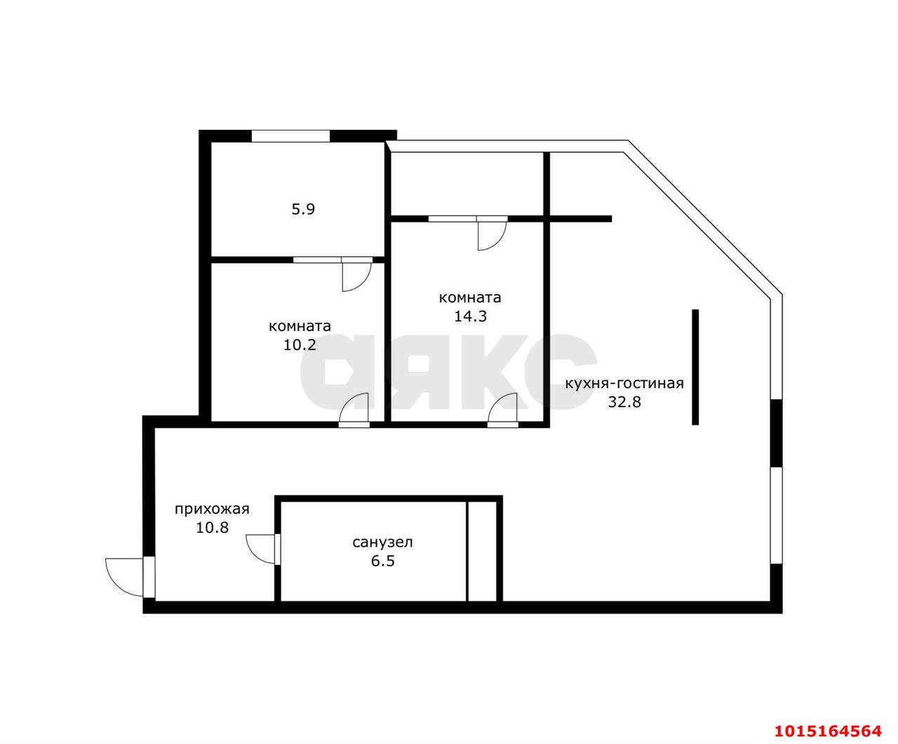Фото №13: 3-комнатная квартира 80 м² - Краснодар, ЖК На Высоте, жилой комплекс На высоте, Прикубанский внутригородской округ, мкр. Фестивальный, ул. Каляева, 263/4