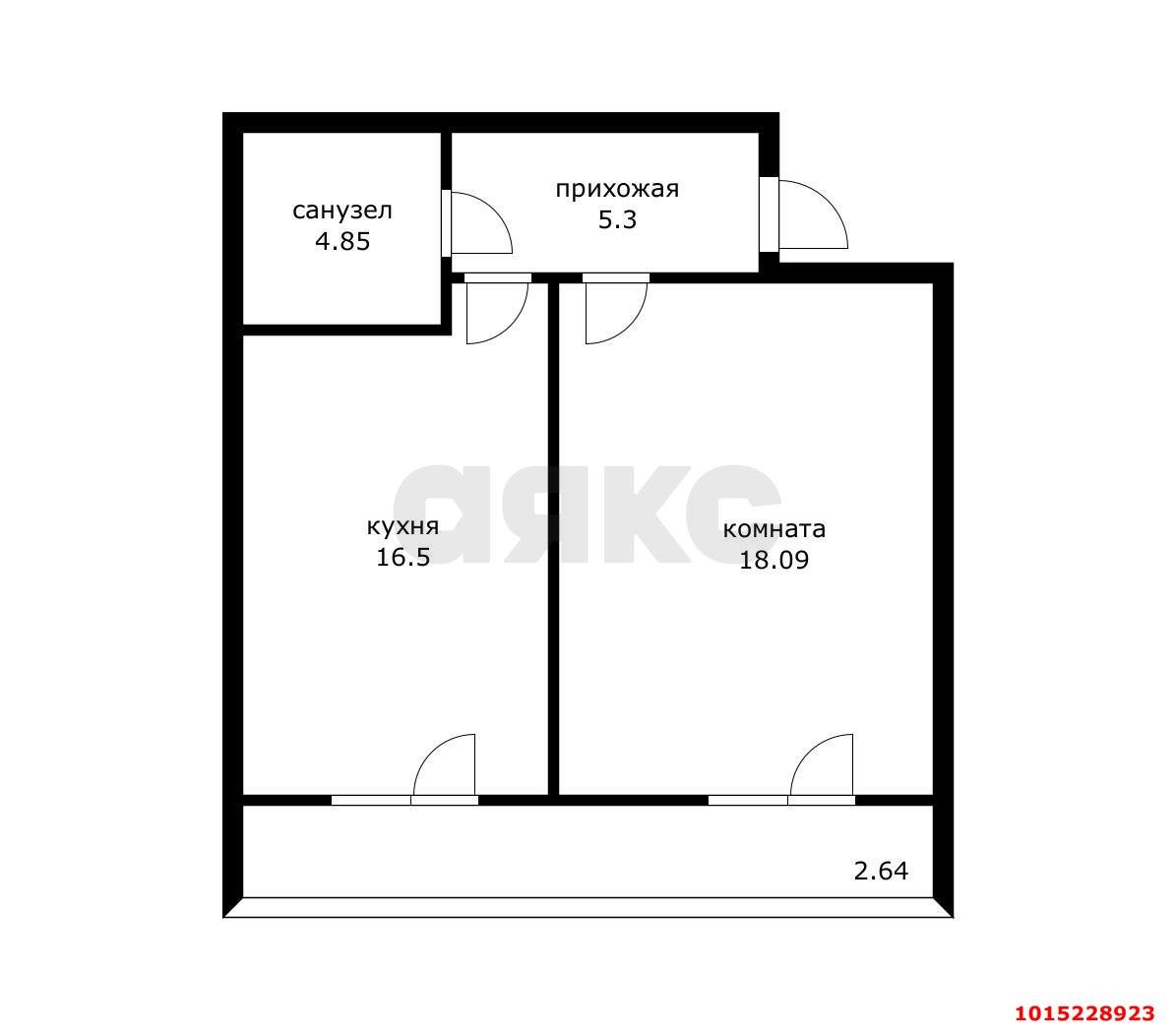 Фото №11: 1-комнатная квартира 47 м² - Краснодар, Камвольно-суконный Комбинат, ул. Магистральная, 11к2