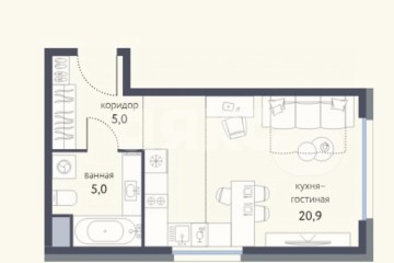 Фото №1: Студия 30 м² - Москва, мкр. ЖК Квартал Метроном, ул. Тагильская, 6/5
