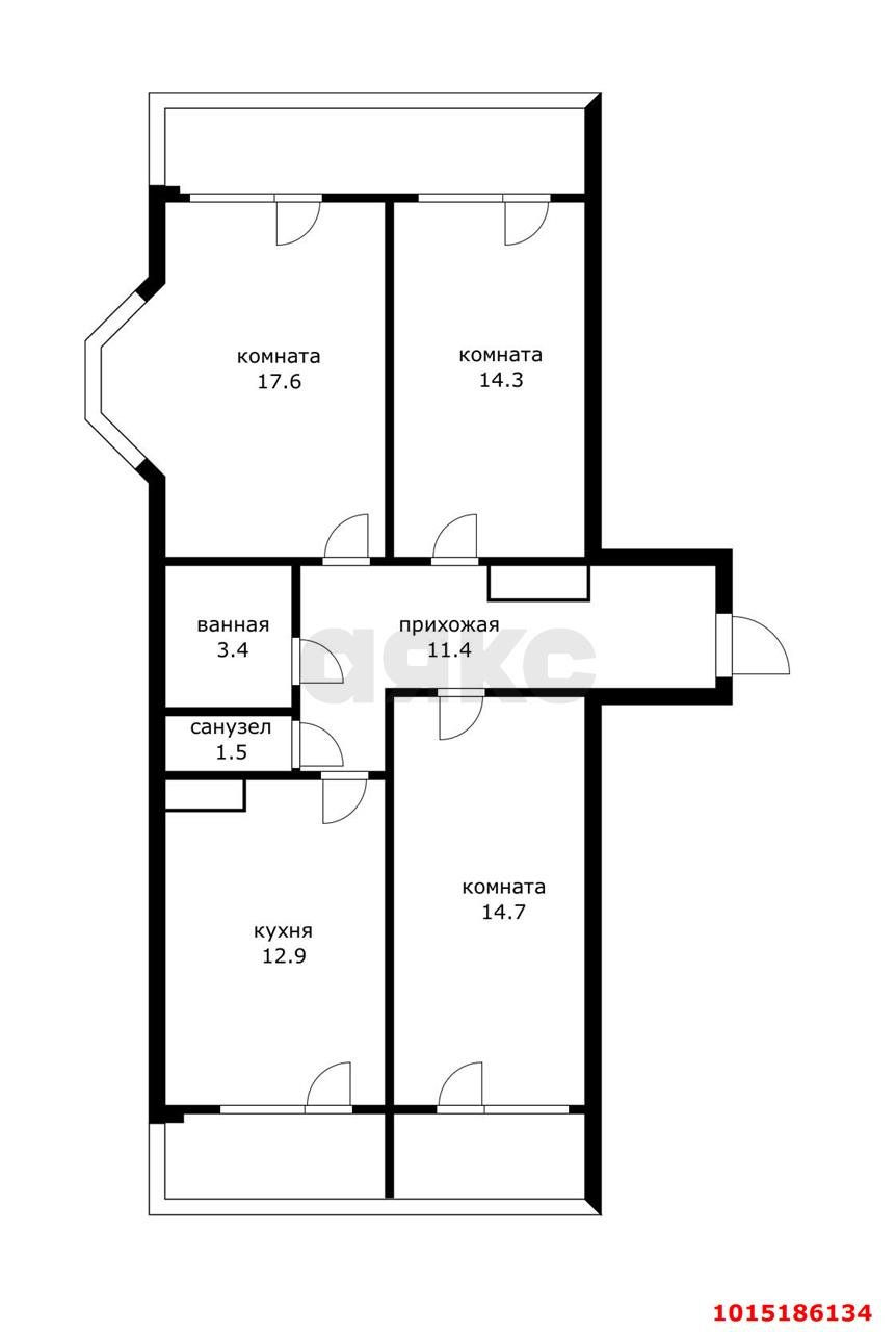 Фото №38: 3-комнатная квартира 75 м² - Краснодар, жилой комплекс Абрикосово, ул. имени Героя Георгия Бочарникова, 4к2