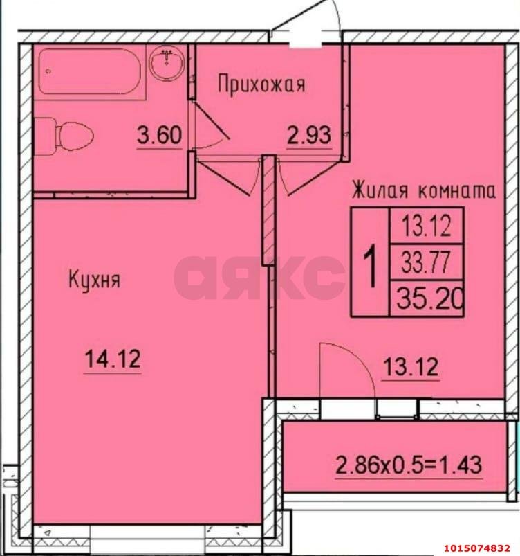 Фото №9: 1-комнатная квартира 36 м² - Краснодар, Карасунский внутригородской округ, ул. имени Владимира Жириновского, 7