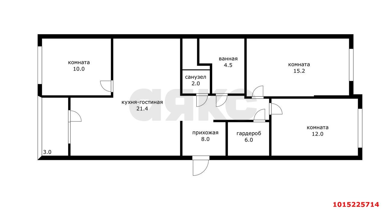 Фото №20: 3-комнатная квартира 86 м² - Краснодар, Прикубанский внутригородской округ, мкр. жилой комплекс Самолёт-3, ул. Ивана Беличенко, 85