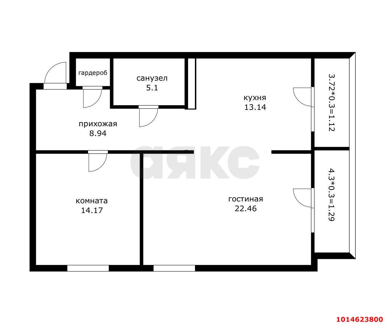 Фото №12: 2-комнатная квартира 66 м² - Краснодар, Солнечный, Прикубанский внутригородской округ, мкр. Фестивальный, ул. Казбекская, 14