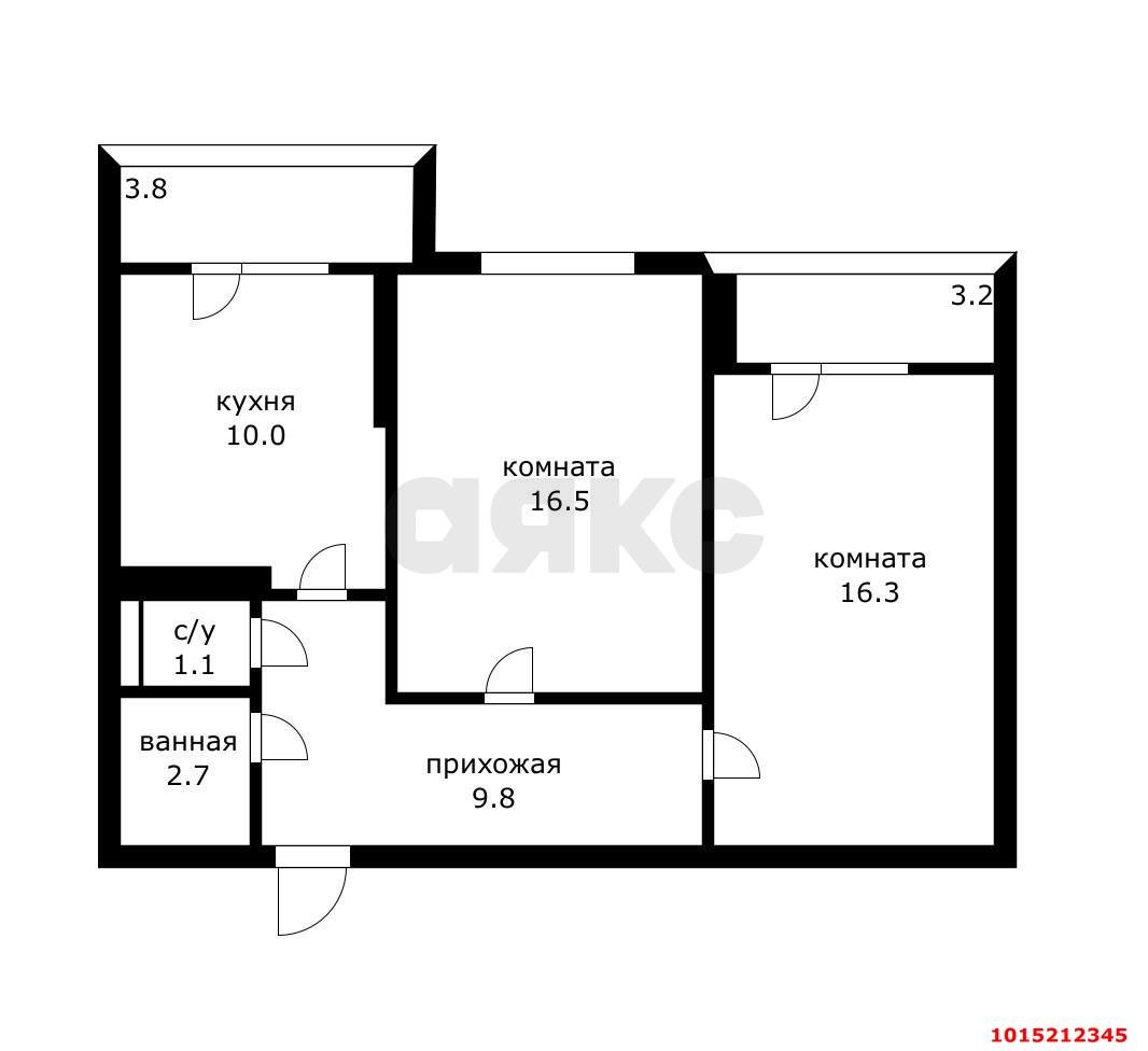 Фото №15: 2-комнатная квартира 63 м² - Краснодар, Военный городок № 1, ул. имени Калинина, 350/5