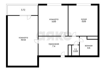 Фото №2: 2-комнатная квартира 59 м² - Краснодар, ж/р Восточный, ул. Героя Владислава Посадского, 22