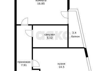 Фото №2: 1-комнатная квартира 48 м² - Краснодар, мкр. жилой комплекс Сказка Град, ул. имени В.Н. Мачуги, 166к2