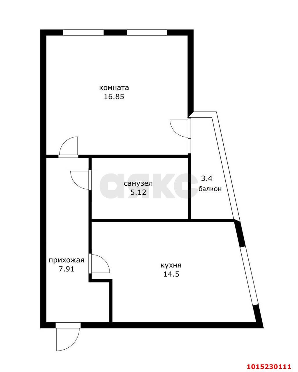 Фото №2: 1-комнатная квартира 48 м² - Краснодар, жилой комплекс Сказка Град, ул. имени В.Н. Мачуги, 166к2