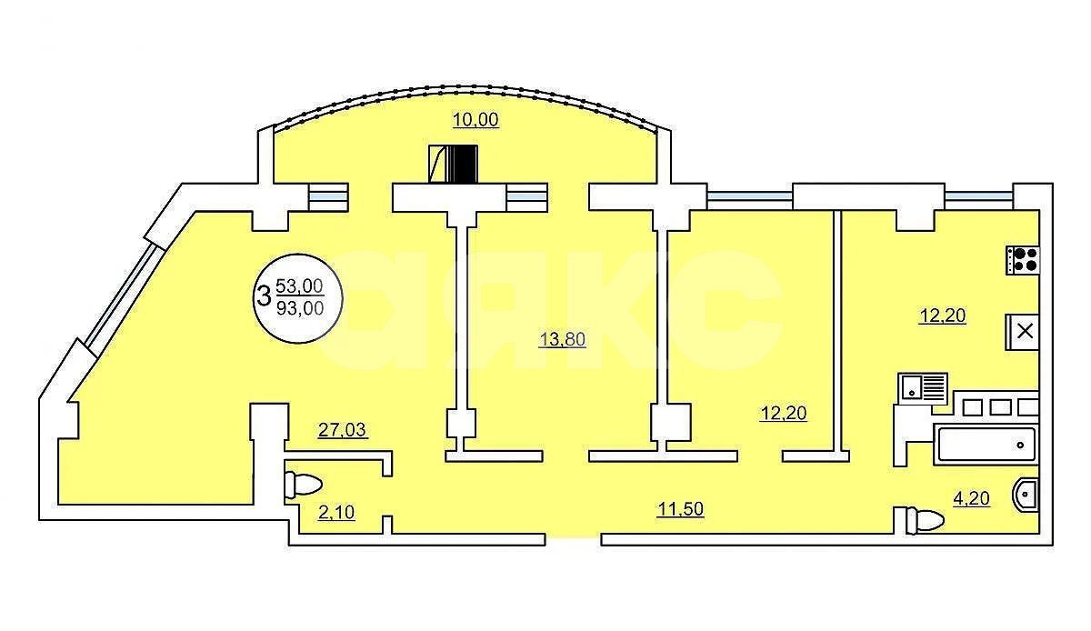 Фото №11: 3-комнатная квартира 93 м² - Ростов-на-Дону, Кировский, пер. Крепостной, 99