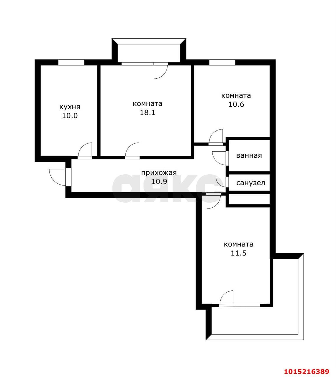 Фото №15: 3-комнатная квартира 68 м² - Краснодар, Центральный, ул. Севастопольская, 4