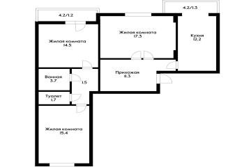 Фото №5: 3-комнатная квартира 81 м² - Краснодар, мкр. жилой комплекс Лиговский, ул. Героя Пешкова, 5