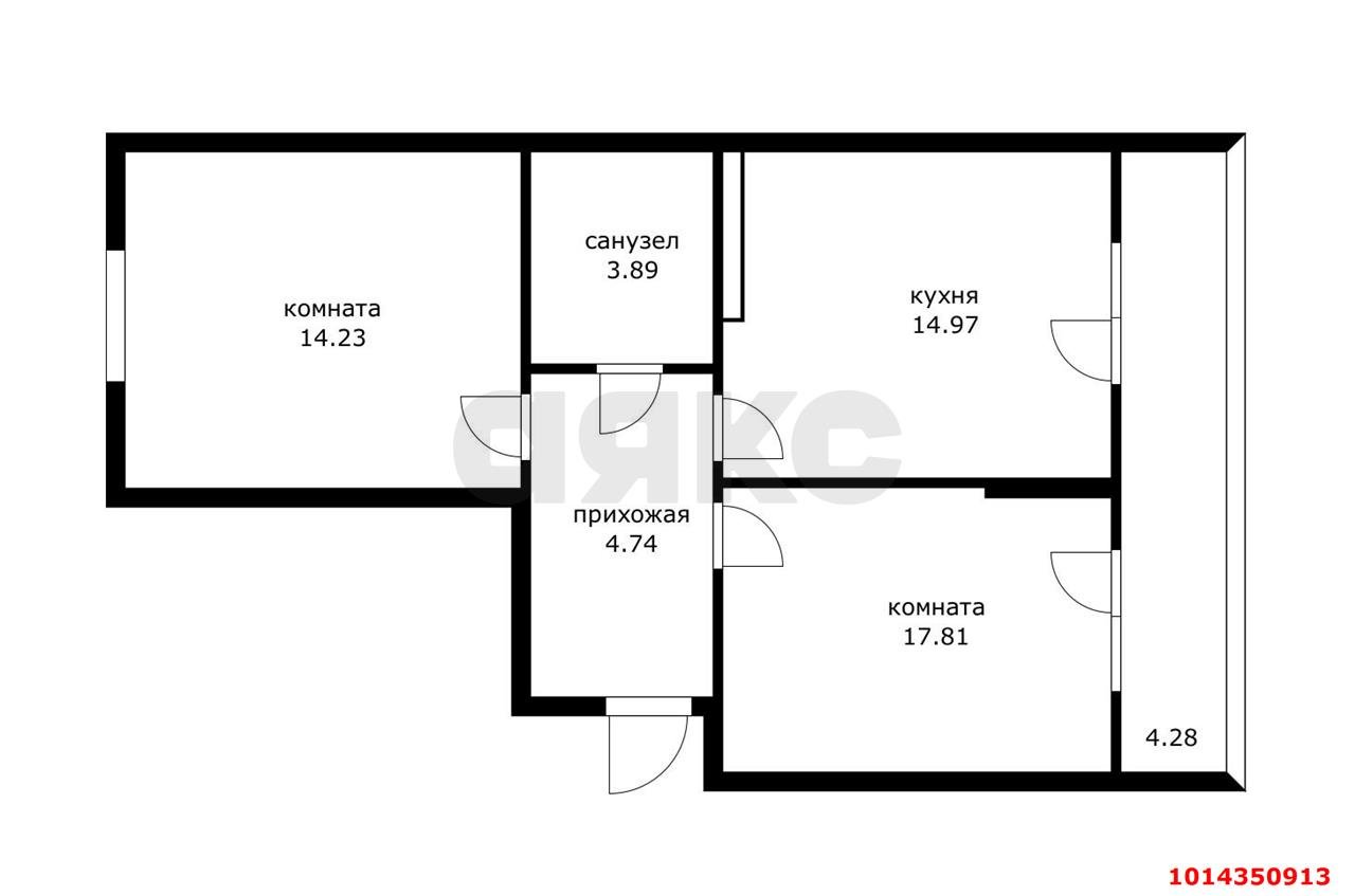 Фото №16: 2-комнатная квартира 54 м² - Краснодар, Прикубанский внутригородской округ, мкр. жилой комплекс Южане, ул. Даниила Смоляна, 78